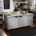 Thumbnail image #2 for Beverage-Air 67-Inch Two-Section Side-Mount Worktop Refrigerator with 4-Inch Backsplash and Solid Doors