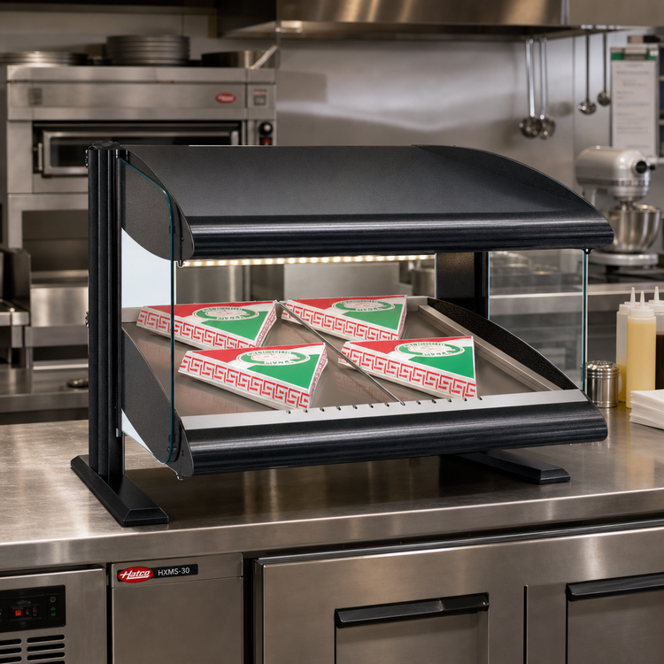 Product image #2 for Hatco HXMS-30 30-Inch Slant Countertop Heated Food Merchandiser with LED Lighting