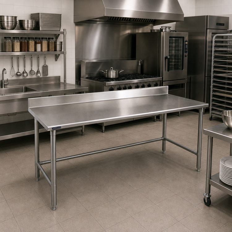 Product image #2 for Eagle Spec-Master Stainless Steel Work Table with 4-1/2-Inch Backsplash, 120 x 30 Inches