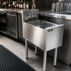Thumbnail image #3 for Perlick Corporation Top Shelf TSF12PS-SR 12-Inch Stainless Steel Underbar Prep Sink, Single Bowl with Built-In Glass Rinser