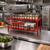 Thumbnail image #2 for QuadTruss 2-Tier Front Case Merchandise Cantilever Wire Shelving Unit, 24W x 14D x 14H, Red Epoxy
