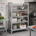 Thumbnail image #3 for Cambro Camshelving Premium 4-Tier Stationary Polymer Shelving Starter Unit, 24 x 48 x 64 Inches, Vented and Solid Shelves, Speckled Gray