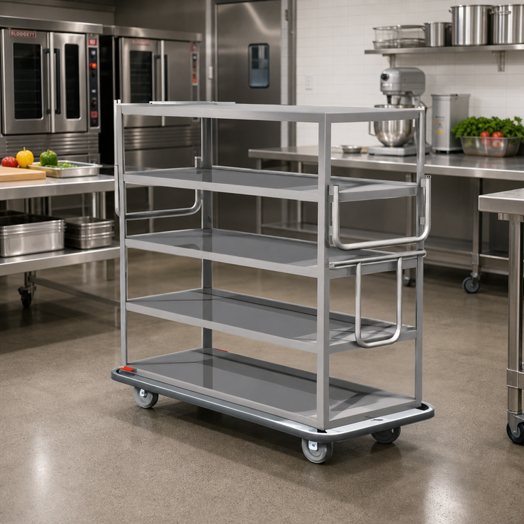 Product image #2 for Metro Queen Mary Cart with 5 Flat Shelves, Stainless Steel