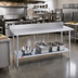 Thumbnail image #2 for Duke Deluxe 316 Series Stainless Steel Work Table with 5-Inch Riser, 120 x 36 Inches, Galvanized Undershelf