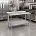 Thumbnail image #2 for Duke 30 x 30 Inch Square Stainless Steel Work Table with 1-1/8 Inch Riser and Galvanized Undershelf