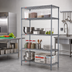 Thumbnail image #2 for Valu-Master 4-Tier Stationary Starter Wire Shelving Unit, 60W x 24D x 63H, Pewter Gray Epoxy
