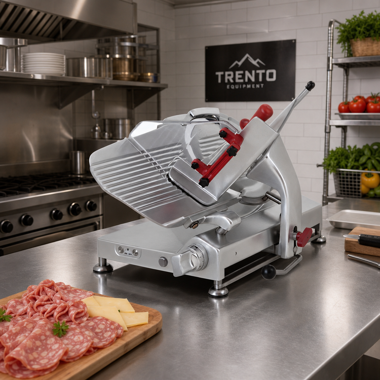 Product image #2 for Trento 13-Inch Gear-Driven Manual Feed Commercial Meat Slicer, 1/2 HP, 120V