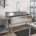 Thumbnail image #2 for John Boos E-Series 3-Compartment Stainless Steel Sink with Galvanized Legs, 50 Inch Wide