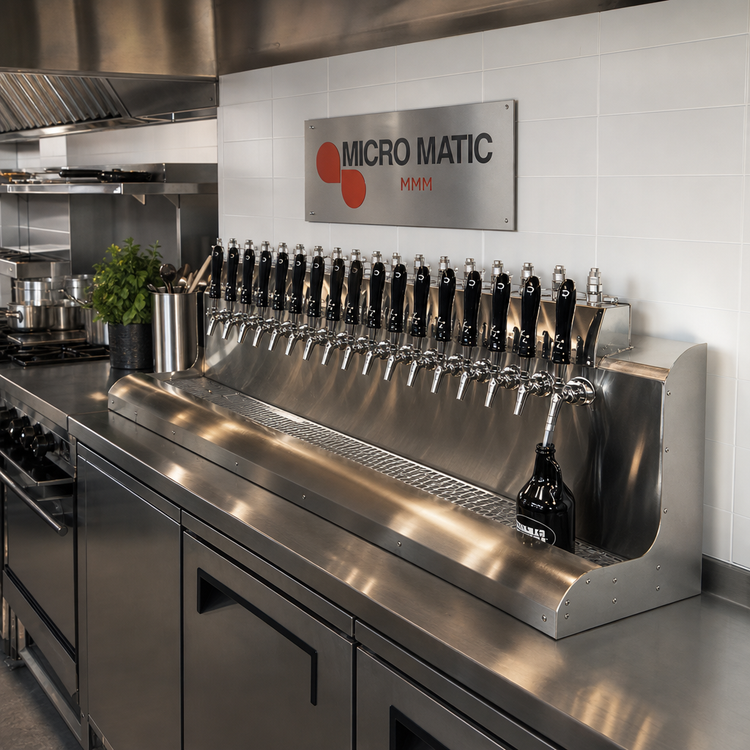Product image #2 for 14-Faucet Modular Wall-Mount Glycol-Cooled Beer Dispensing Tower, Back Exit