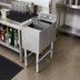 Thumbnail image #3 for John Boos Slim-Line Freestanding Underbar Dump Sink with Perforated Dump Basket, 12 x 18 x 32-1/2 Inches, Stainless Steel