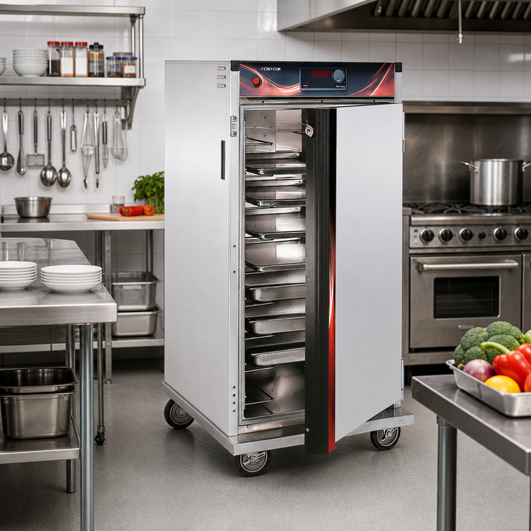 Product image #2 for Cres Cor H-137-UA-9D Insulated Mobile Heated Holding Cabinet, Intermediate Height, Top-Mount Heater, 9 Universal Angle Sets