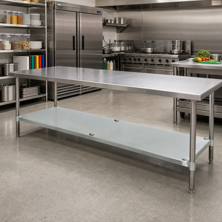 Product image #2 for Advance Tabco Galvanized Work Table Undershelf for 120 Inch W x 36 Inch D Tables