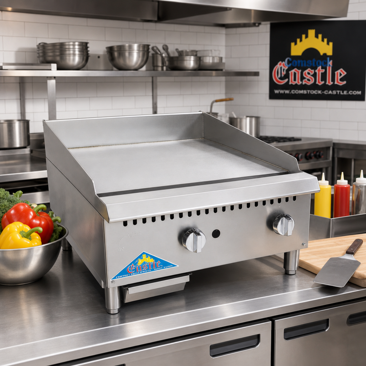 Product image #2 for Comstock-Castle 36-Inch Countertop Gas Chrome Griddle