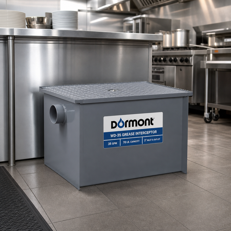 Product image #2 for Dormont WD-35 Grease Interceptor, 35 GPM, 70 lb. Capacity, 3-Inch Inlet & Outlet