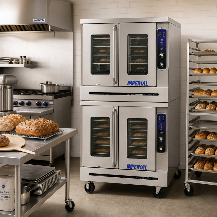 Product image #2 for Imperial PCVDG-2 Double Deck Bakery Depth Gas Convection Oven with Manual Controls