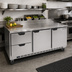 Thumbnail image #2 for Beverage-Air 72-Inch Three-Section Worktop Refrigerator with 2 Drawers, 2 Doors, and Stainless Steel Top