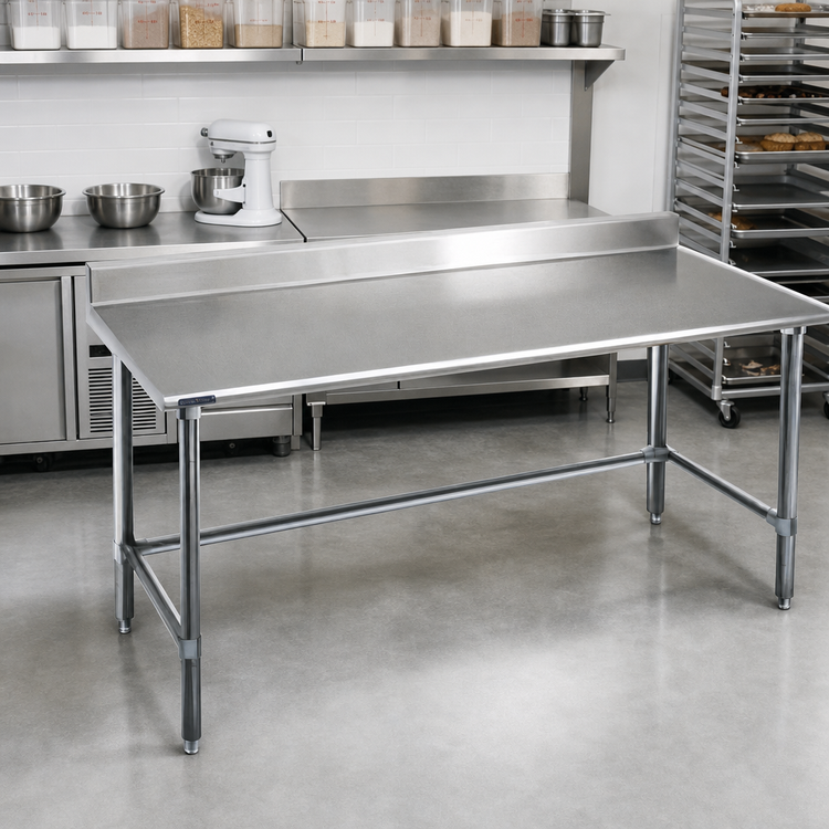 Product image #2 for Spec-Master 108-Inch x 36-Inch Stainless Steel Work Table with 4-1/2-Inch Backsplash and Tubular Base