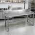 Thumbnail image #2 for Spec-Master 108-Inch x 36-Inch Stainless Steel Work Table with 4-1/2-Inch Backsplash and Tubular Base