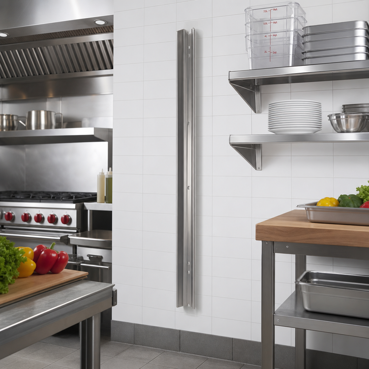 Product image #2 for Eagle Group 84-Inch Stainless Steel Wall-Mounted Cantilevered Shelving Standard Upright