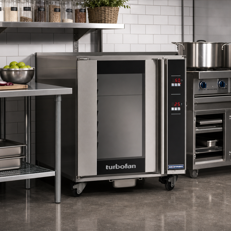 Product image #2 for Turbofan H8D-FS-UC Undercounter Electric Holding Cabinet, 8 Full-Size Pan Capacity, Digital Controls, Glass Door
