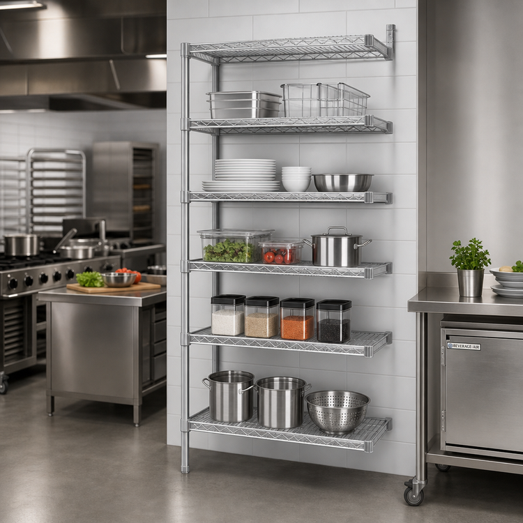 Product image #2 for EAGLEbrite 5-Tier Add-On Wire Shelving Unit, 24 x 24 x 86 Inches, Zinc Finish