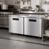 Thumbnail image #2 for Hoshizaki Steelheart UF60B 60-Inch Two-Section Reach-In Undercounter Freezer with Solid Doors