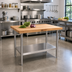 Thumbnail image #2 for John Boos 36 Inch x 36 Inch Wood Top Work Table with Stainless Steel Legs and Adjustable Undershelf
