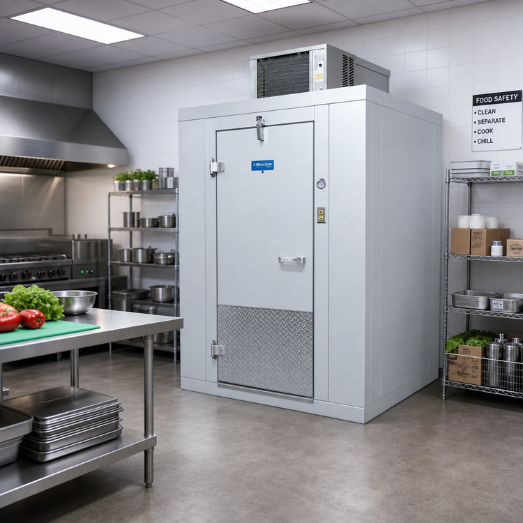 Product image #2 for Arctic Industries Indoor Floorless Walk-In Cooler, 10' x 8', 35°F, Self-Contained Top-Mount Refrigeration