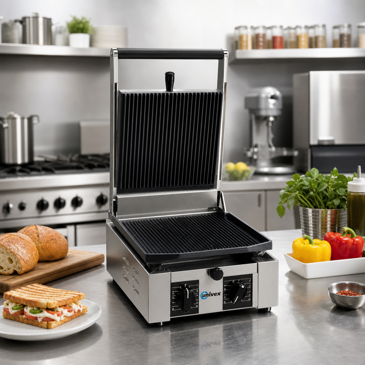 Product image #2 for Univex Single Countertop Electric Panini Press with 9.8 x 10 Inch Cooking Surface