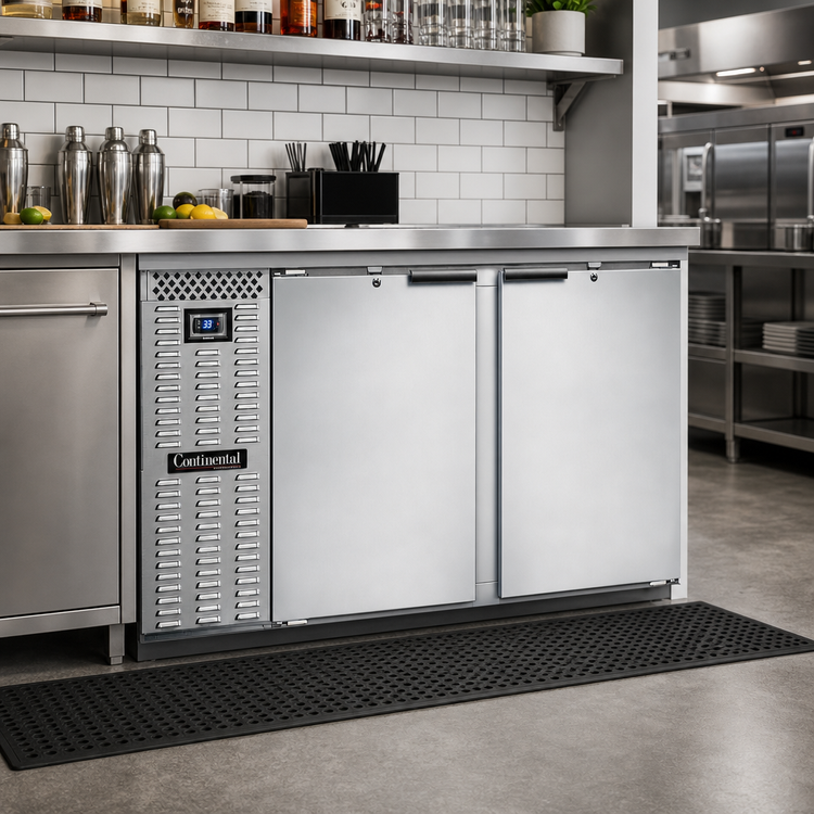 Product image #2 for Continental Refrigerator BB59SNSS 59" Shallow Depth Back Bar Cooler with Solid Doors