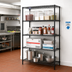 Thumbnail image #2 for Add-A-Shelf 4-Tier Stationary Wire Shelving Starter Unit, 36 Inches W x 18 Inches D x 63 Inches H, Black Epoxy
