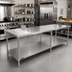 Thumbnail image #2 for Sapphire 120-Inch x 36-Inch Stainless Steel Flat Top Work Table with Undershelf
