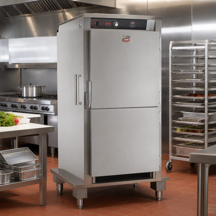 Product image #2 for Electric Roll-In Rack Heated Holding Cabinet, 1 Section, Stainless Steel, 2 Dutch Doors