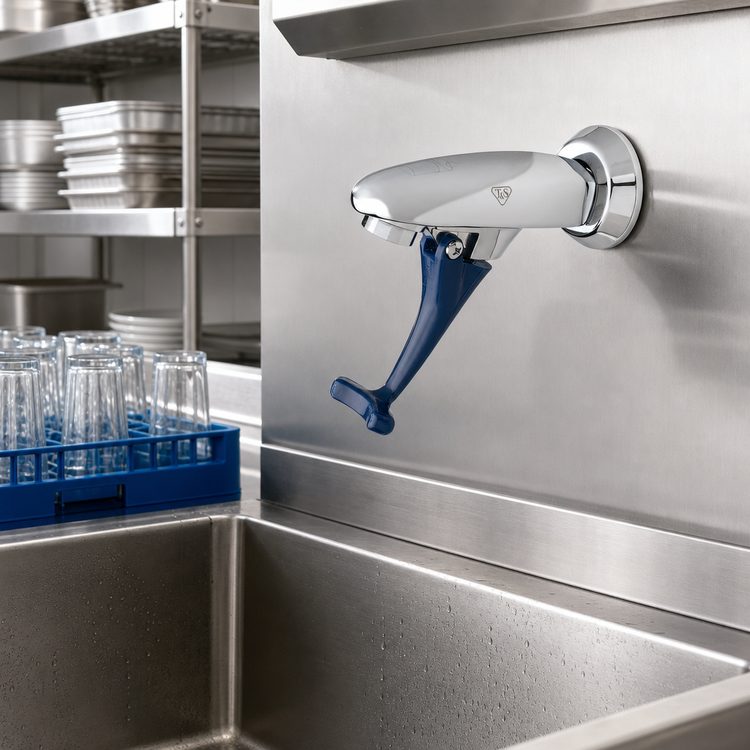 Product image #2 for T&S Brass Wall-Mounted Push-Back Glass Filler Faucet with Adjustable Flange