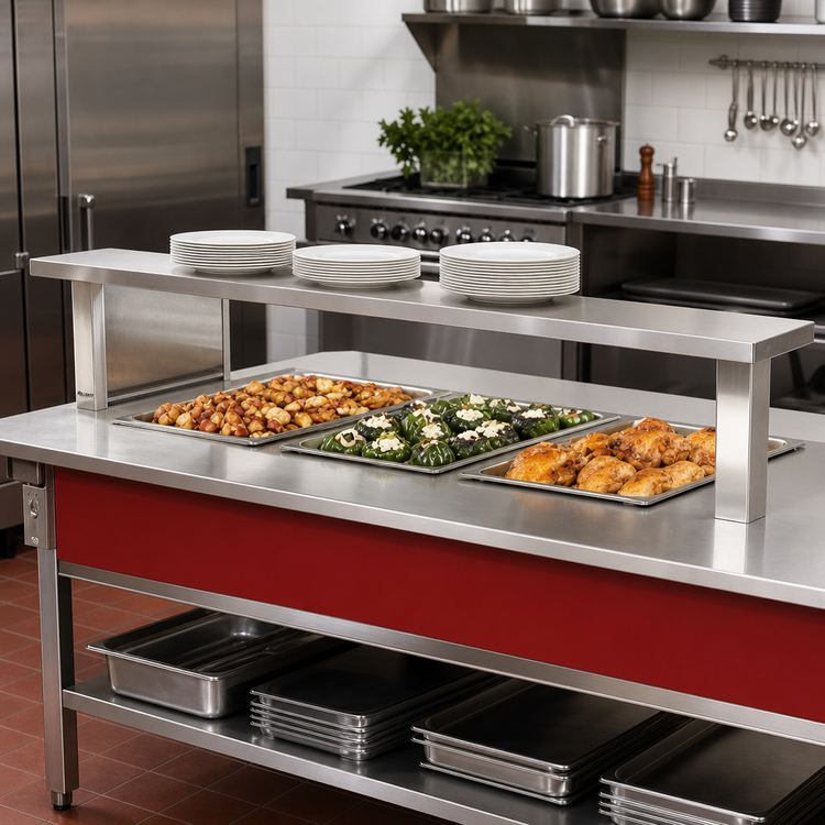 Product image #2 for Vollrath 4-Series Signature Server Stainless Steel Countertop Plate Rest, Operator Side, 60 x 7 Inches