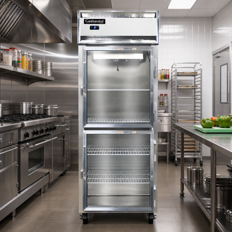 Product image #2 for Continental Refrigerator 1FESNSAGDHD One-Section Extra-Wide Reach-In Freezer with Half-Height Glass Doors