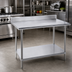 Thumbnail image #2 for Advance Tabco Premium Series Stainless Steel Work Table with 5-Inch Backsplash and Adjustable Undershelf, 84 x 24 Inches