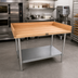 Thumbnail image #2 for BK Resources 60-Inch x 36-Inch Bakers Table with Hard Maple Top and Galvanized Undershelf