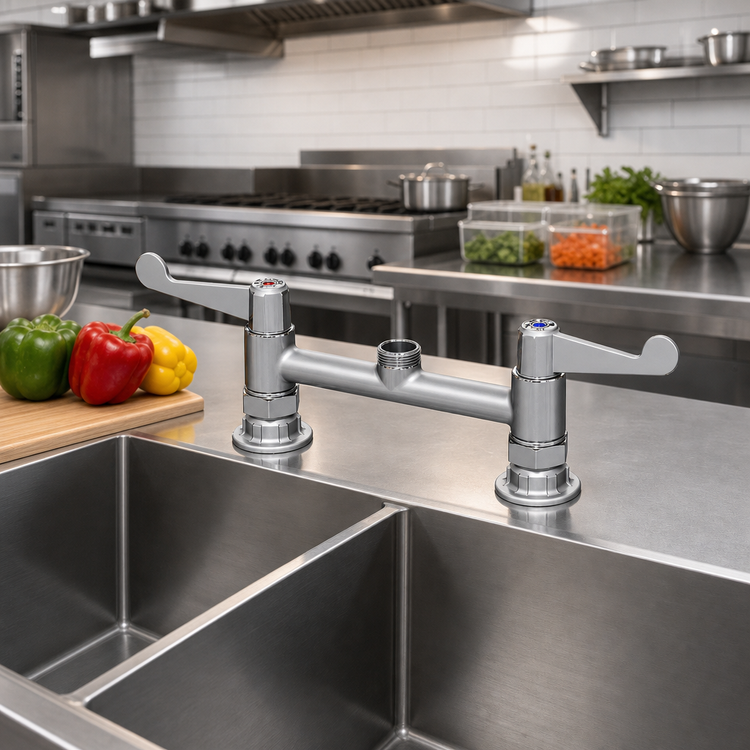Product image #2 for Equip 8-Inch Centers Deck-Mount Swivel Mixing Faucet with Pedestal, Less Nozzle