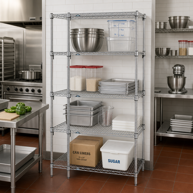 Product image #2 for Metro Super Erecta Super Adjustable Chrome Plated Wire Shelving Starter Unit, 24 x 24 x 63 Inches, 4 Shelves