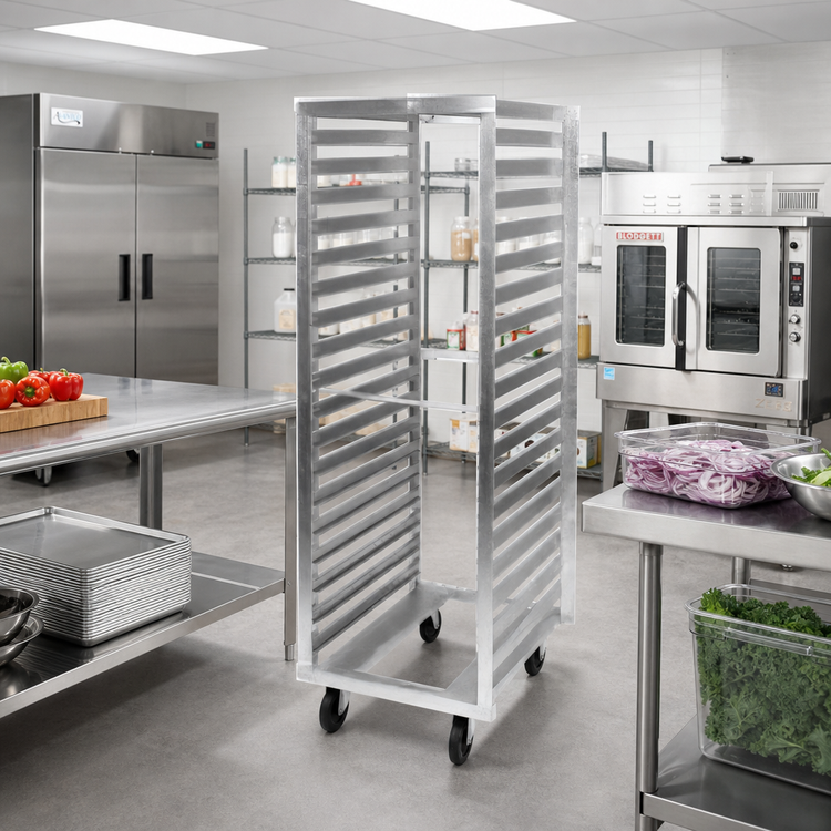 Product image #2 for Metro Pass-Thru Roll-In Aluminum Refrigerator Rack for 36 18 x 26 Sheet Pans