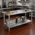 Thumbnail image #2 for Advance Tabco Stainless Steel Flat Top Work Table with Adjustable Undershelf, 108 x 30 Inches