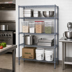 Thumbnail image #2 for Quantum WR63-2442GY Stationary Wire Shelving Starter Kit, 42W x 24D x 63H, 4-Shelf, Gray Epoxy Finish