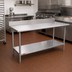 Thumbnail image #2 for Duke 72-Inch x 24-Inch 16-Gauge Stainless Steel Work Table with 5-Inch Riser and Undershelf