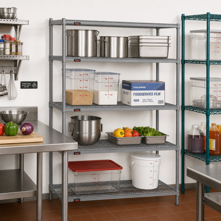 Product image #2 for Valu-Master Red-i-Pak 4-Tier Wire Shelving Unit, 48 in. W x 24 in. D x 63 in. H, Pewter Gray Epoxy Finish