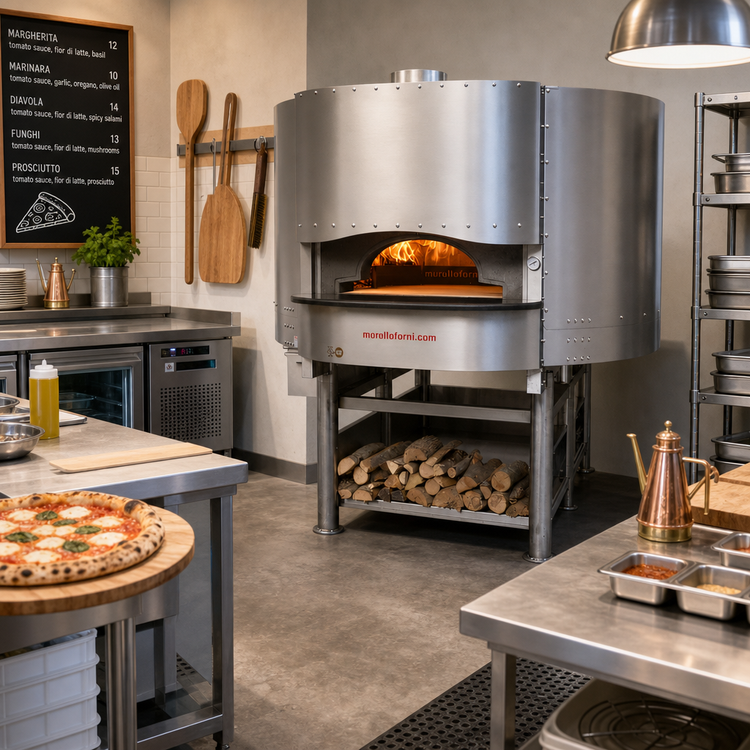 Product image #2 for Morello Forni FW100 Round Wood-Fired Stone Hearth Pizza Oven with Stand, 39-Inch Cooking Diameter