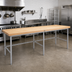 Thumbnail image #2 for John Boos Baker's Table Frame for 168-Inch x 60-Inch Top, Stainless Steel Legs, Without Bin Stops, Welded Set-Up