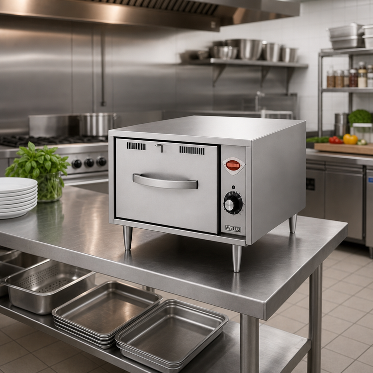 Product image #2 for Wells Stainless Steel Narrow Single-Drawer Freestanding Warming Drawer
