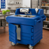 Thumbnail image #3 for Cambro CamKiosk Mobile Hand Sink Cart with 2-Compartment Sink, 110V, Navy Blue