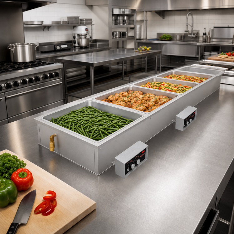 Product image #2 for Hatco Drop-In Modular Slim Heated Well, 3 Full-Size Pans, Auto-Fill, Manifold Drains